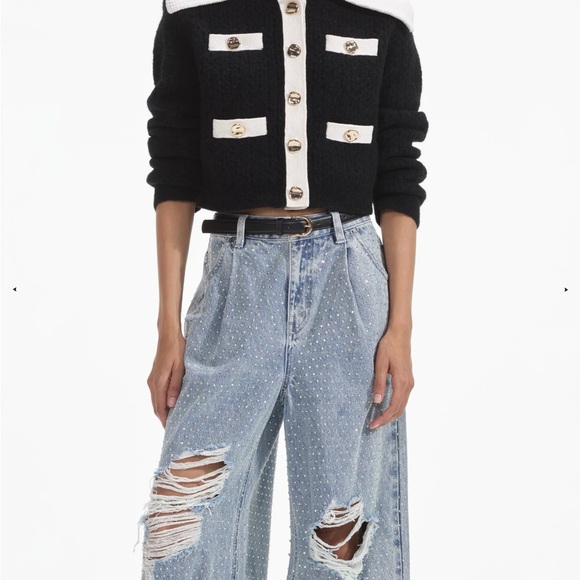 Self-Portrait alpaca blend knit cardigan - Picture 4 of 12